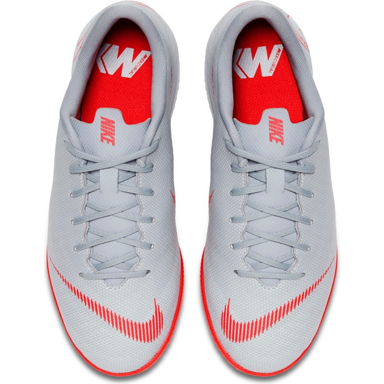 Kopačky Nike Mercurial Vapor X 12 Academy Ic Jr AJ3101 060 bílý šedá 1