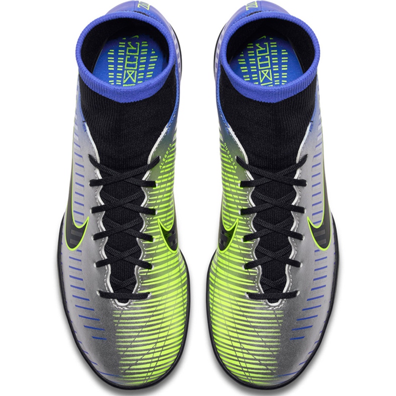 Kopačky Nike Mercurial X Victory 6 Df Neymar Tf 921514 407 zelená, modrá, šedá / stříbrná modrý 1