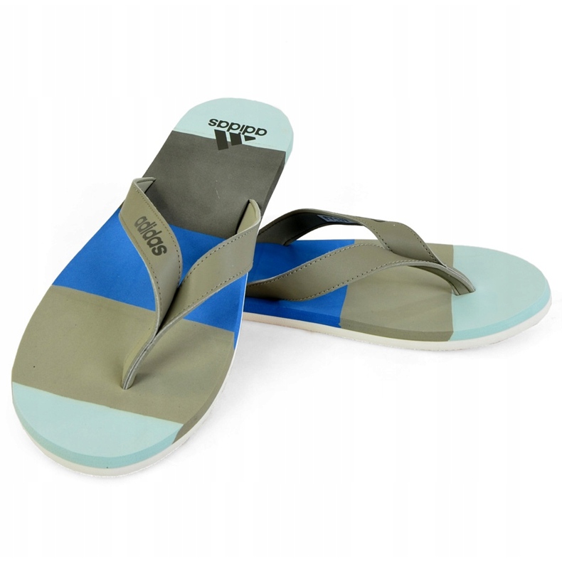 Pantofle Adidas Eezay Striped BA8809 modrý šedá 1
