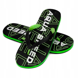 Pánské pantofle Aqua-Speed ​​Rhodes v černé a zelené barvě 38 černá zelená 1