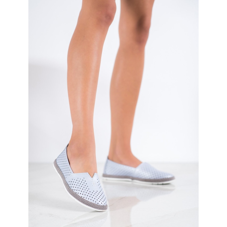 Kožené tenisky nazouvací VINCEZA modrý 2