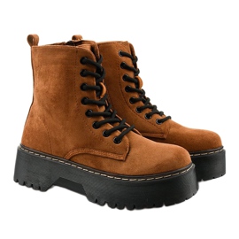 Hnědé šněrovací semišové boty Cataela hnědý 2 Hnědé šněrovací semišové boty Cataela hnědý 2