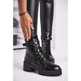 FRGIV Lakované dámské černé kozačky černá 1