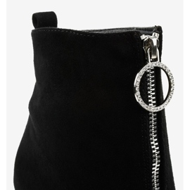 Černé kozačky na sloupek z eko semiše Ginrolyss černý 2