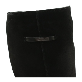 Arka Dámské kožené černé boty 7217 černá 4