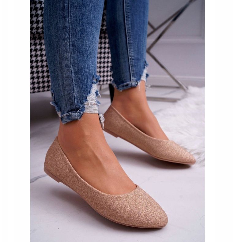 SEA Dámské balerínky Glitter Rose Gold Fifi zlatý 1