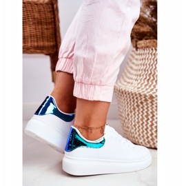 Dámské sportovní boty Lu Boo bílé kovové Matilda bílý modrý 1