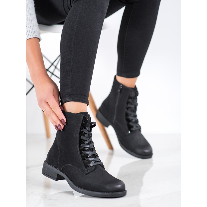 Sergio Leone Pohodlné dámské kozačky černý 2