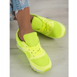 Ideal Shoes Neonové sportovní boty žluť 1