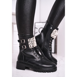 Marquiiz Dámské boty na plochém podpatku Military Black Bemmer černý 2