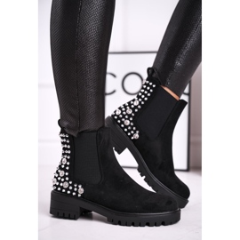 Ideal Dámské kozačky Jodhpur s tryskami Black Lady In Black černý 1