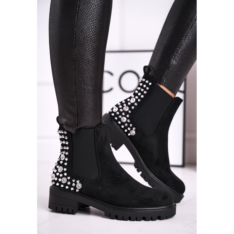 Ideal Dámské kozačky Jodhpur s tryskami Black Lady In Black černý 1