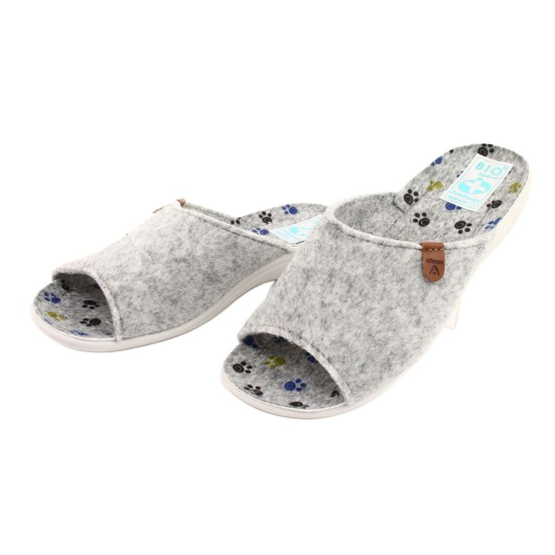 Plstěné pantofle Adanex 25494 šedé šedá 2