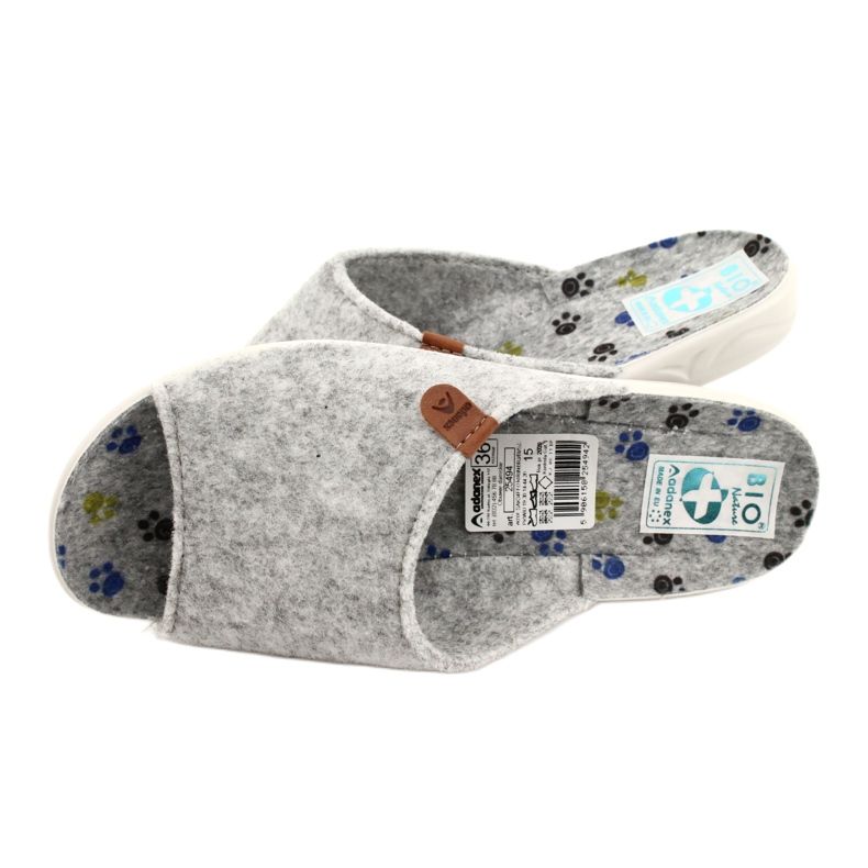 Plstěné pantofle Adanex 25494 šedé šedá 4