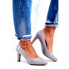 Dámské lodičky Sergio Leone Grey Lacquered Orsola šedá 2