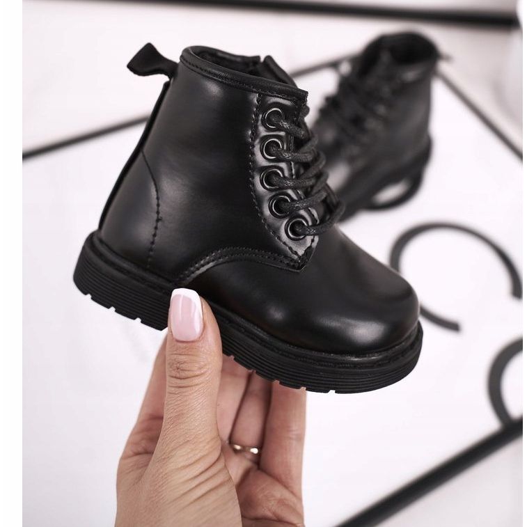 FRROCK Černé teplé teplé boty Ammy pro děti černá 1