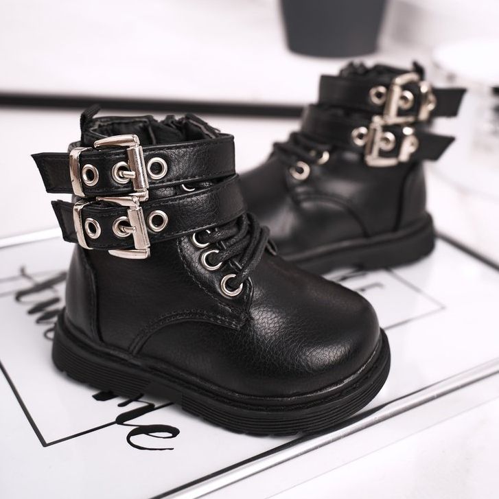 FRROCK Dětské boty zateplené kožešinou černé Valentiny černá 2