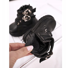 FRROCK Dětské boty zateplené kožešinou černé Valentiny černá 1