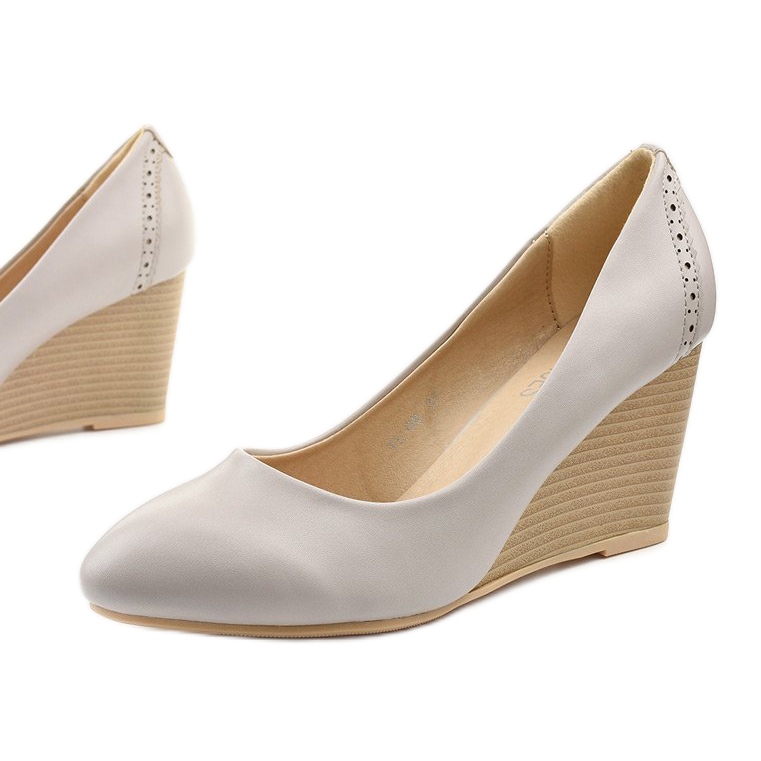 Šedé lodičky na klínu Affore šedá 1