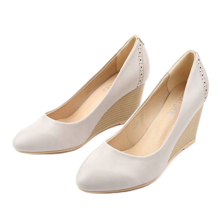 Šedé lodičky na klínu Affore šedá 2