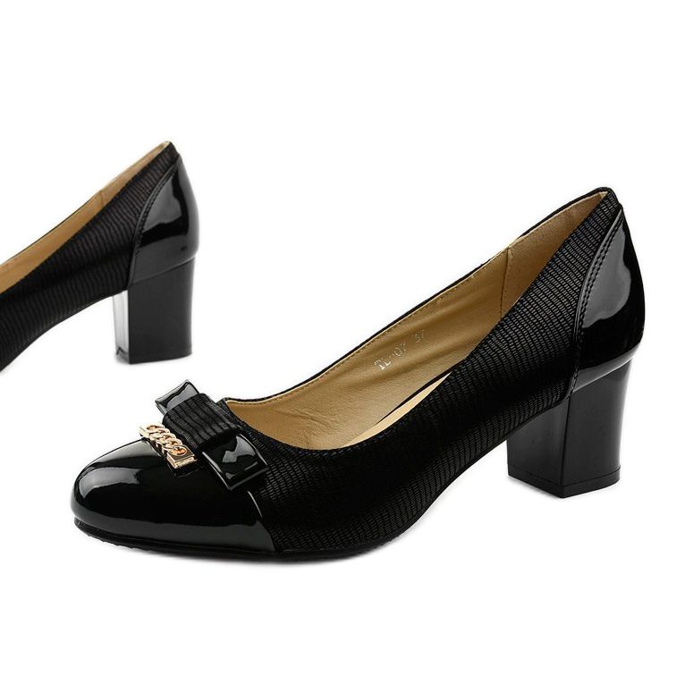 Dámské černé lodičky na sloupku Greenbane černá 1