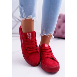 Dámské tenisky Big Star Suede Red EE274044 červený 2