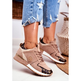 Dámské sportovní boty béžové zlaté prvky Clementine béžový hnědý zlatý 1