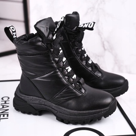 Apawwa Dětské kožichy izolované sněhové boty Black Grantes černá 2