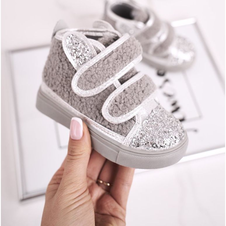 FRROCK Dětské tenisky High Warm Grey Clifford stříbro šedá 1