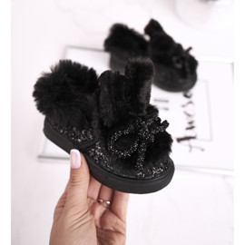 FRROCK Dětské černé teplé mumi tenisky černá 1