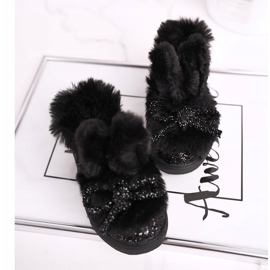 FRROCK Dětské černé teplé mumi tenisky černá 2