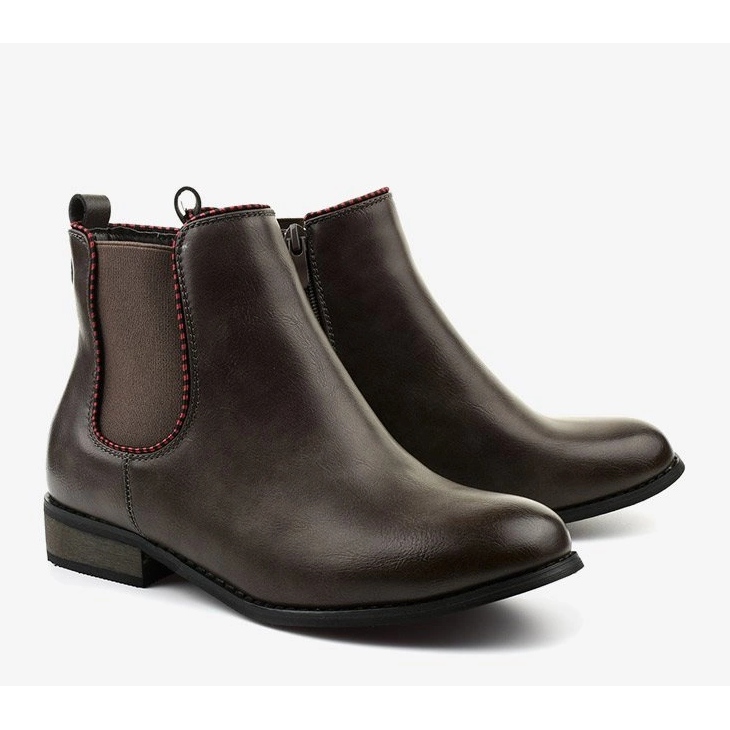 Šedé ploché kozačky Jodhpur s gumičkou 20Y8031-1 šedá 2