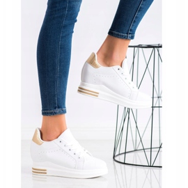 SHELOVET Sportovní obuv na klínku bílý zlatý 1