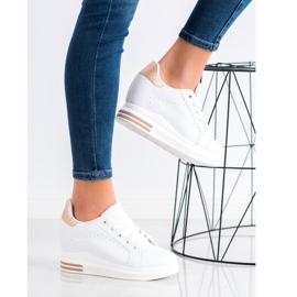 SHELOVET Sportovní obuv na klínku bílý zlatý 1