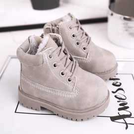 FRROCK Dětské teplé trapperové boty Grey Dexter šedá 1