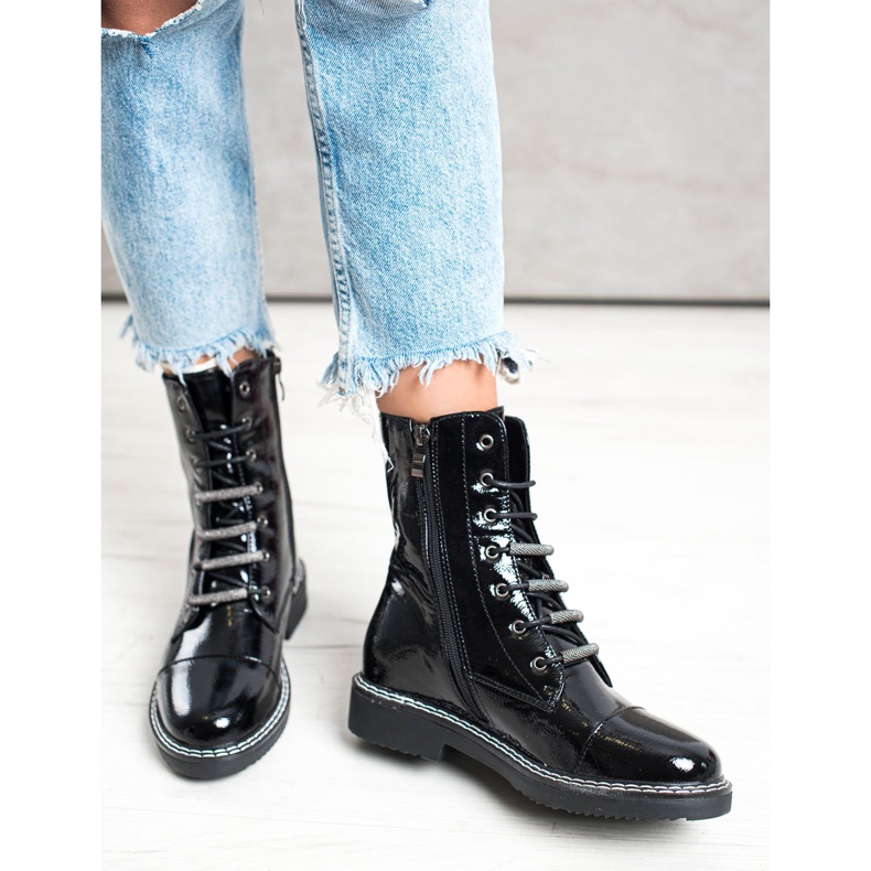Goodin Šněrované lakované boty černá 1