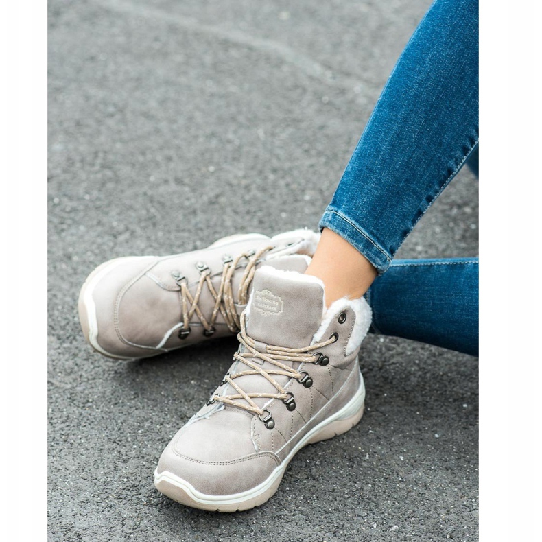 Arrigo Bello Teplé zimní boty béžový šedá 1