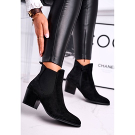 Dámské boty na vysokém podpatku Sergio Leone semišové černé BT613 černá 2