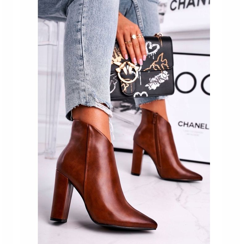 Marquiiz Dámské boty na vysokém podpatku Camel Rise Up hnědý 1