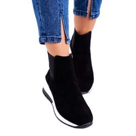 Vinceza Dámské sportovní boty Tenisky černé kůže 21-7781 bílý černá 2