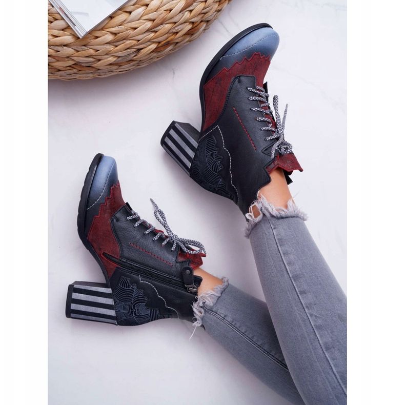 Dámské kožené boty Maciejka černé 03190 černá vícebarevný 3 Dámské kožené boty Maciejka černé 03190 černá vícebarevný 3