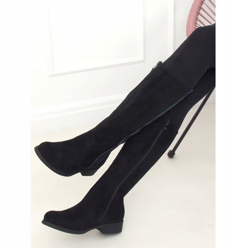 Černé dámské jezdecké boty 7962-PG Černá 1