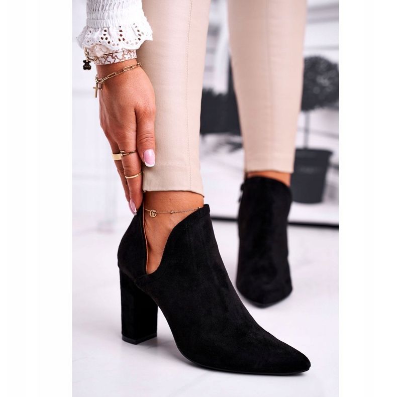 MSMG Dámské kozačky na podpatku Černé voom černá 1