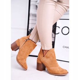 MSMG Dámské kozačky na podpatku Camel Cut Meliori hnědý 2 MSMG Dámské kozačky na podpatku Camel Cut Meliori hnědý 2