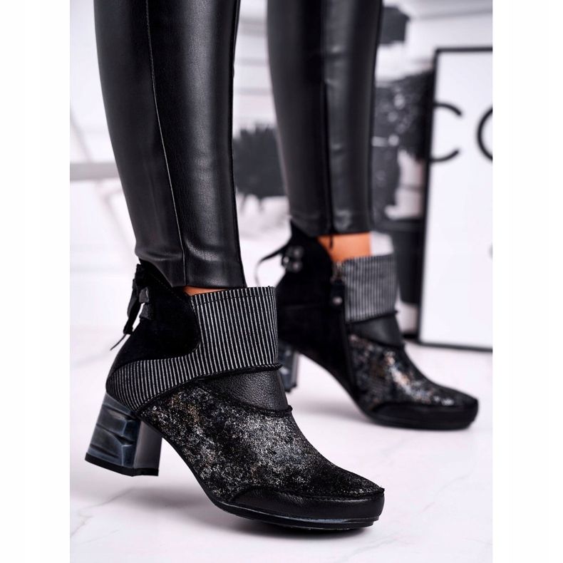 Dámské teplé kožené boty Maciejka Navy Blue 03790-20 námořnická modrá 1