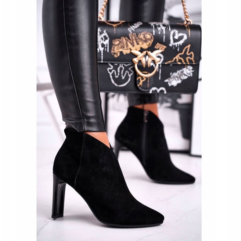 Dámské kozačky na vysokém podpatku Laura Messi Black 2200 černá 1