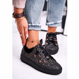 Dámské tenisky Elegantní kůže Laura Messi Black 2045 černý 2