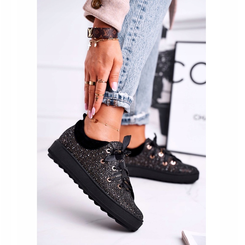 Dámské tenisky Elegantní kůže Laura Messi Black 2045 černá 1