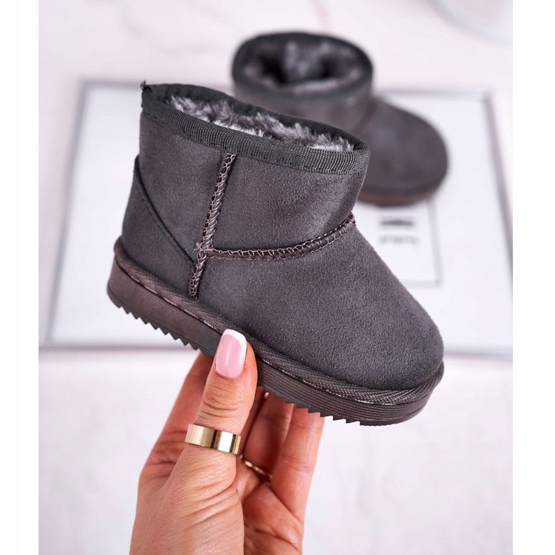 Teplé dětské sněhule Gray Grey Gooby šedá 1 Teplé dětské sněhule Gray Grey Gooby šedá 1