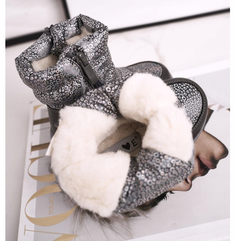 EVE Dětské vlněné teplé sněhule Šedá Cruella 2